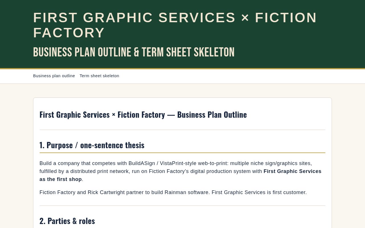 Screenshot of FGS × Fiction Factory business plan