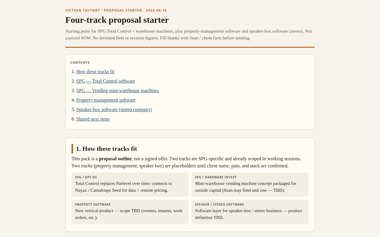 Screenshot of VendOVER proposal starter