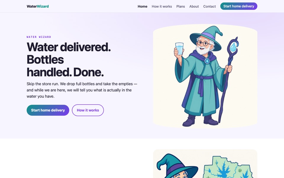 Screenshot of Water Wizard — illustrated ✻