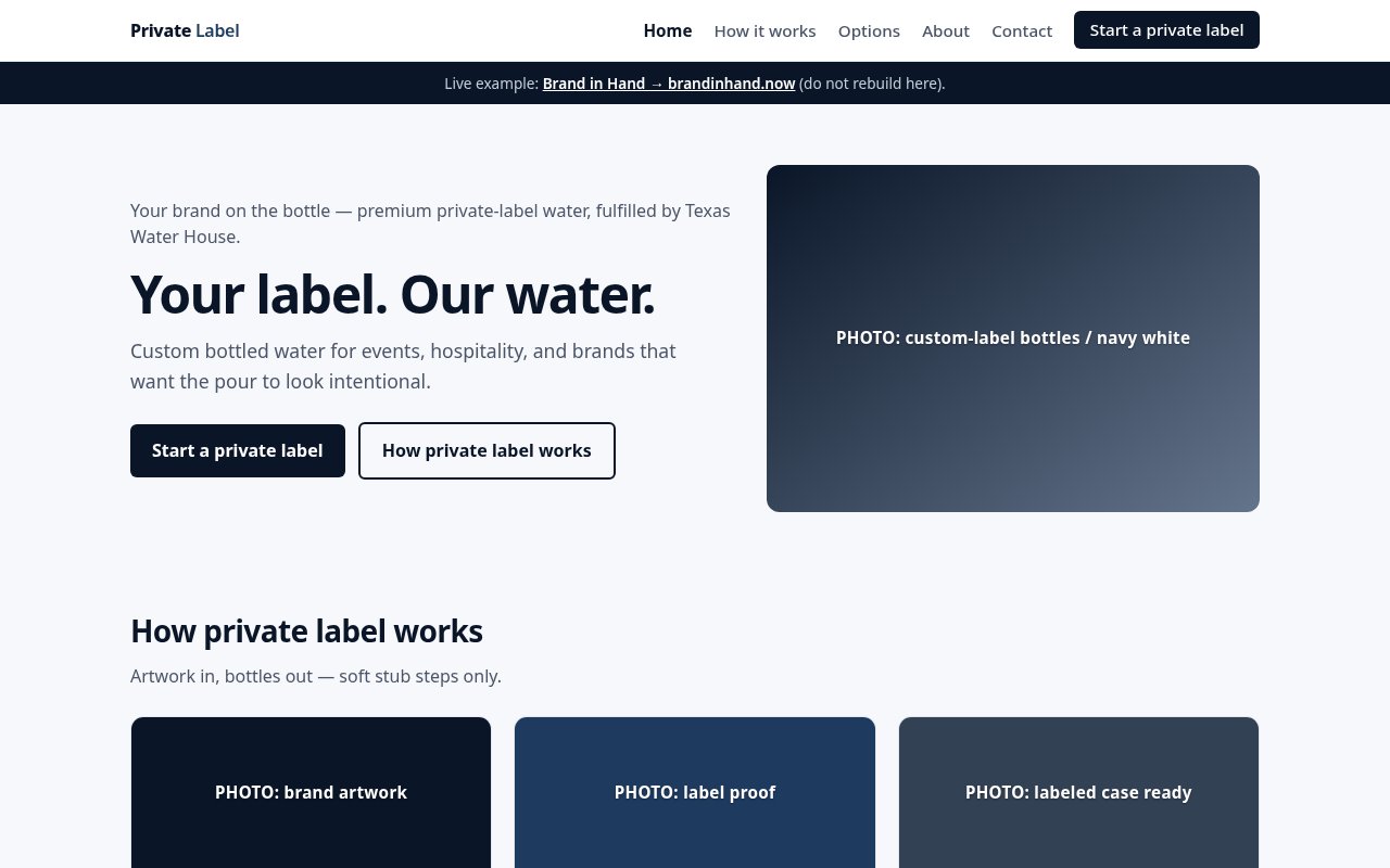 Screenshot of Private Label