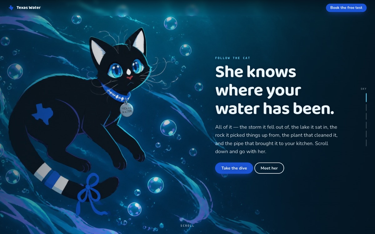 Screenshot of Gazpacho — the Texas Water cat