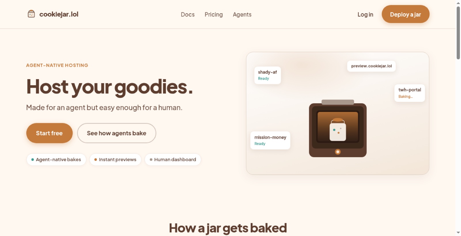 Screenshot of cookiejar.lol sample site