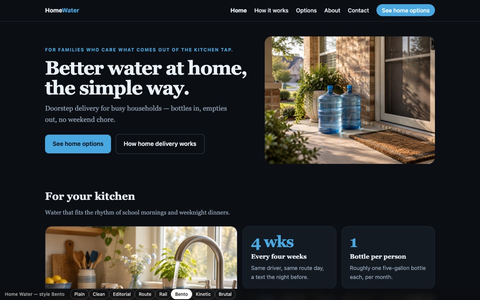 Screenshot of Home Water — Bento