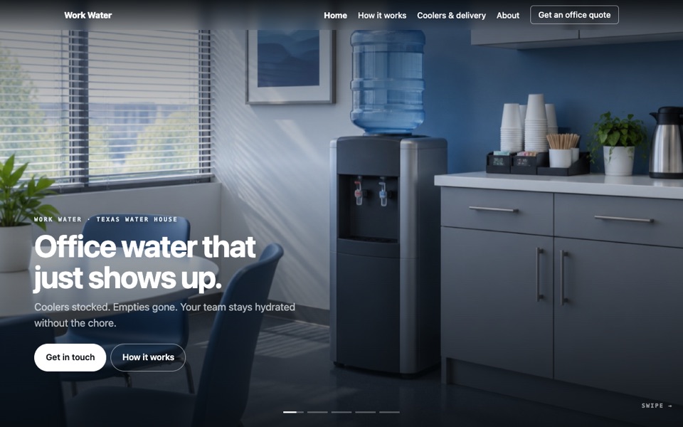Screenshot of Work Water — makeover